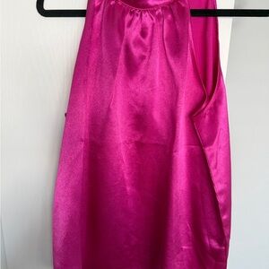 Satin Pink Sleeveless Top